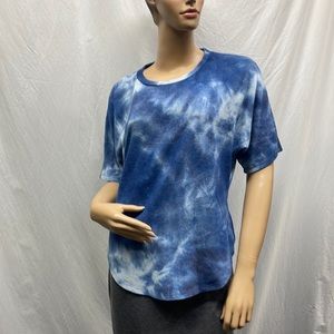 Lerouge Women's Pullover Blue Tie-Dye Top